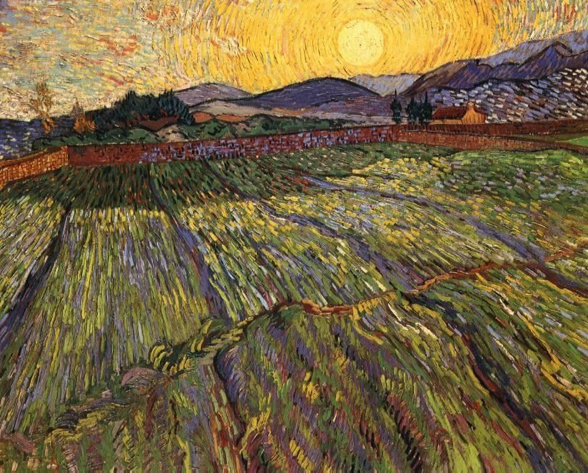 Vincent van Gogh Wheat Field with Rising Sun